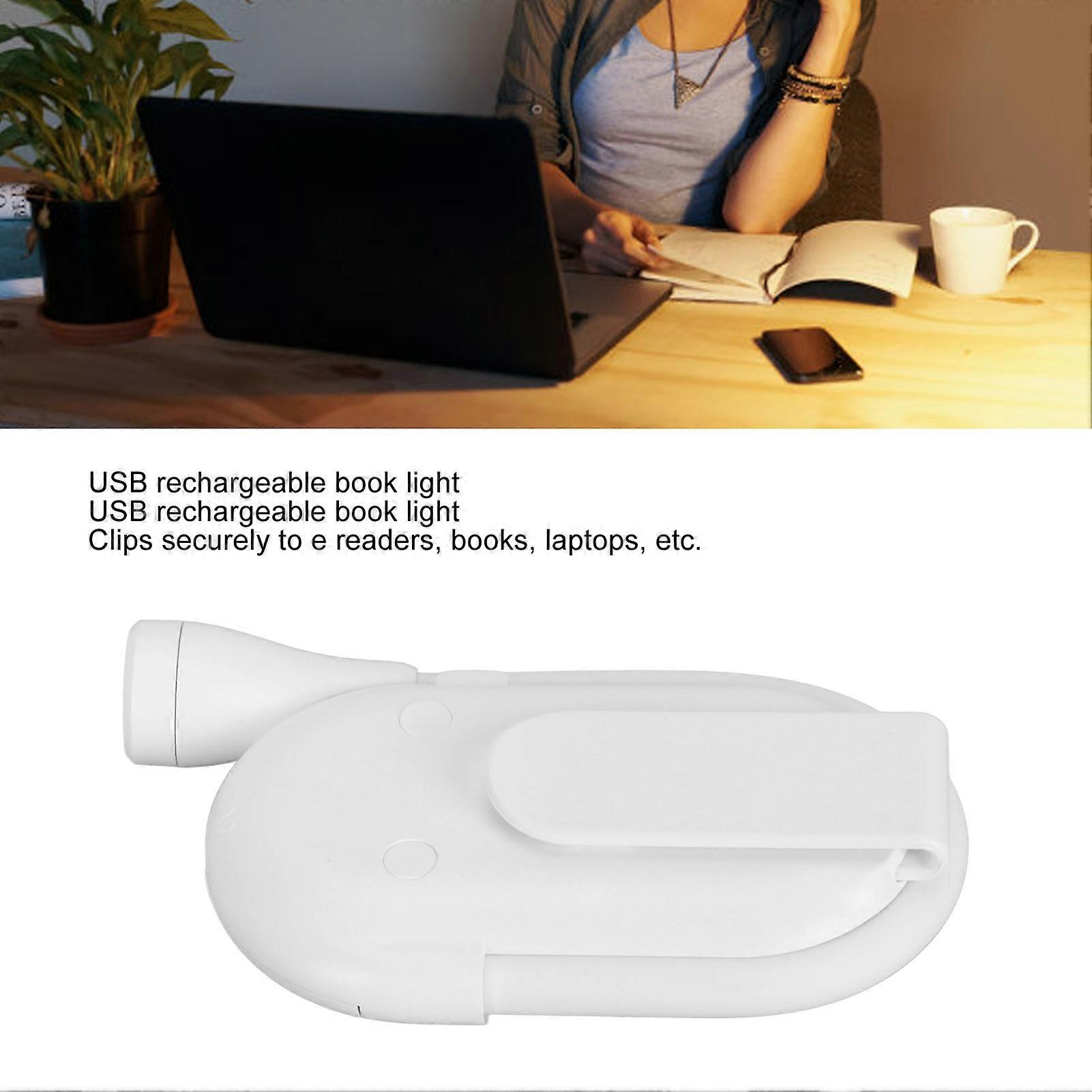 Mini Clip On Lamp USB Rechargeable 3 Lighting Modes Reading Light with 360 Degree Flexible Neck for Travel Camping