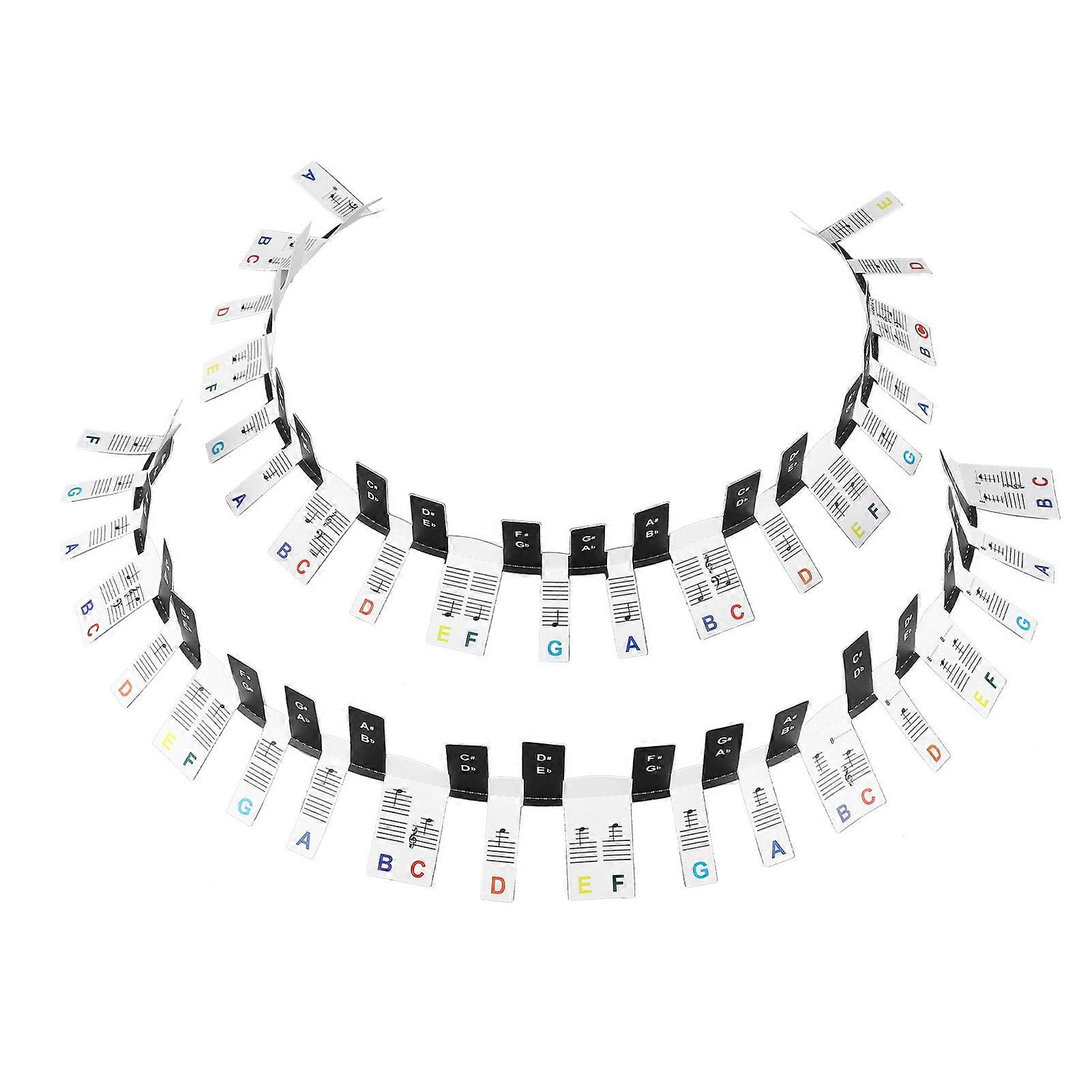 Removable 88 Key Piano Keyboard Note Labels Colorful Notes Guide Letters Stickers for Kids Beginner Learning