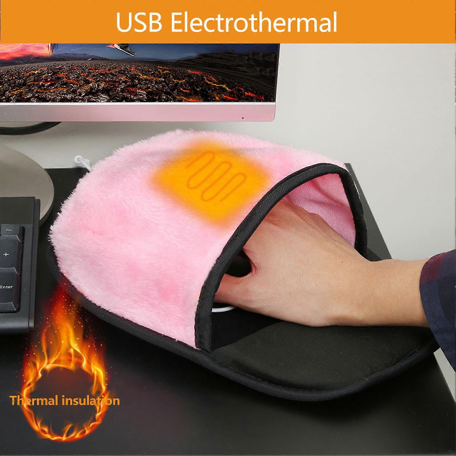 SUSUchens Warm Mouse Pad, Large Silicone Cushion with Soft Plush, Fast Heating USB Warmer for Office, Compatible with Computer