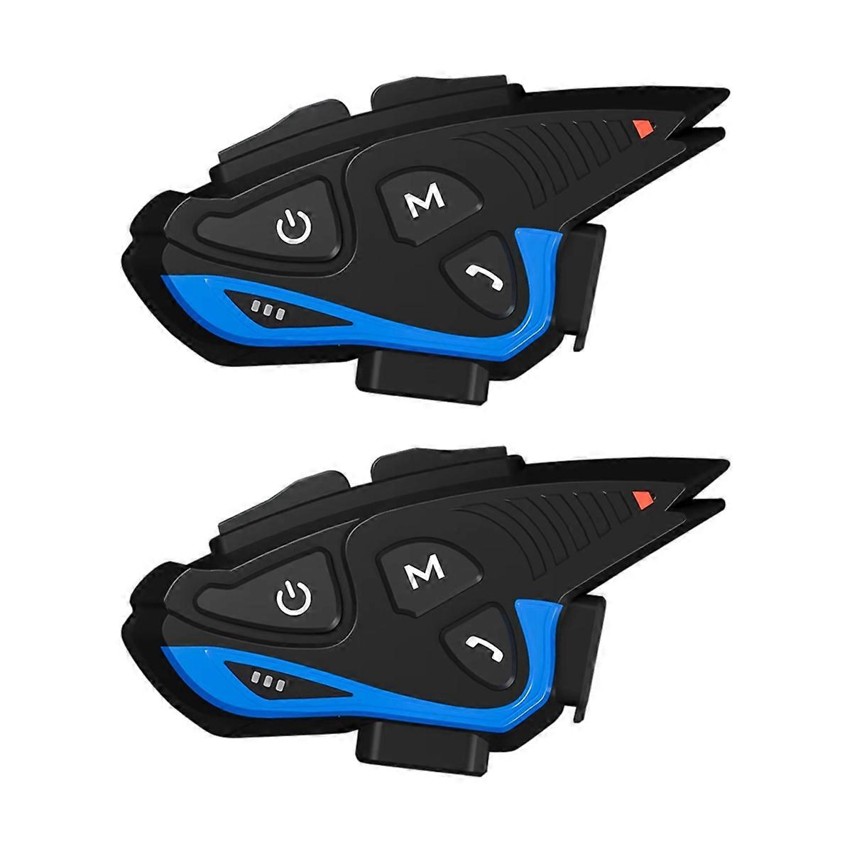 2 Set Motorcycle Bluetooth Helmet Intercom Headset X6 Pro Music Sharing Noise Reduction Multi-Riders Communication