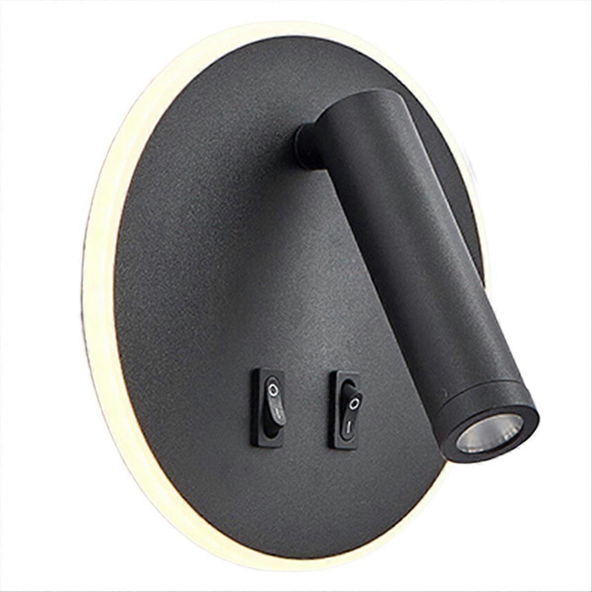 Mounted Eye Protection Rotatable Wall Reading Light Round Black