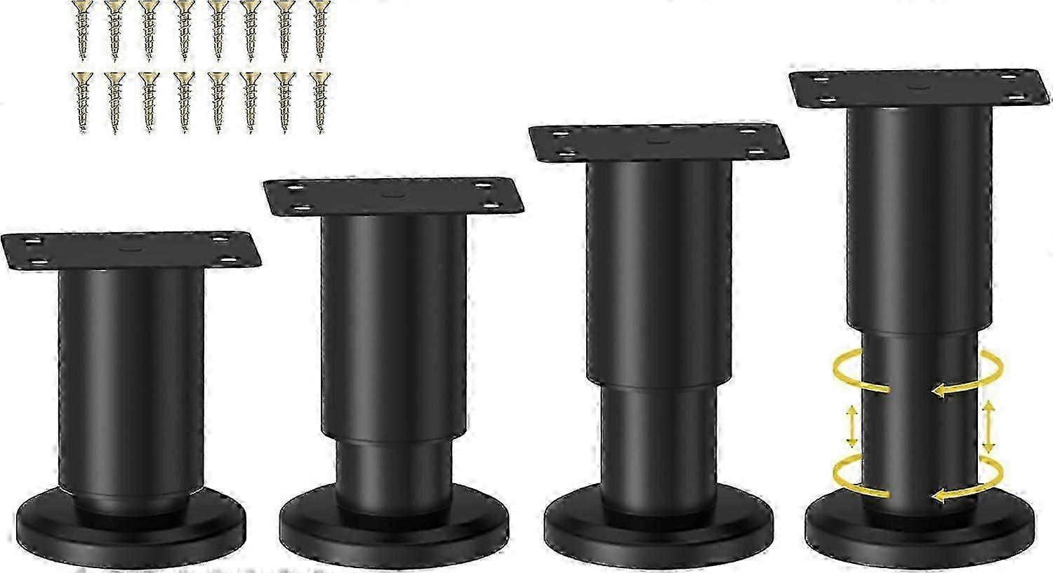 4個の金属製の調節可能な家具の脚3.15-4.72インチ、ソファ/ベッド/椅子/ソファ/ドレッサー/テーブル用の調節可能なキャビネット脚、ヘビーデューティーベッドの交換用サポート