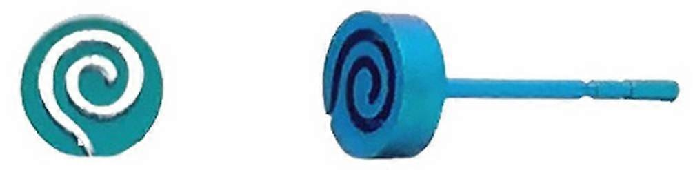 Ti2 Titanium Whirlpool Stud Earrings - Light Blue