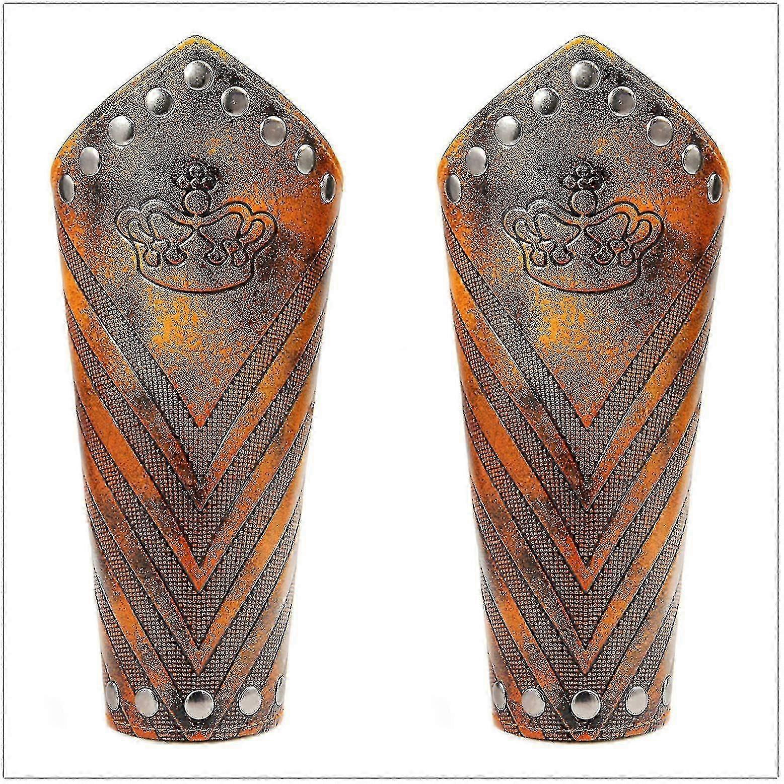 Adjustable Embossed Cowhide Archery Arm Guard - Vintage Leather Forearm Protector with Adjustable Strap