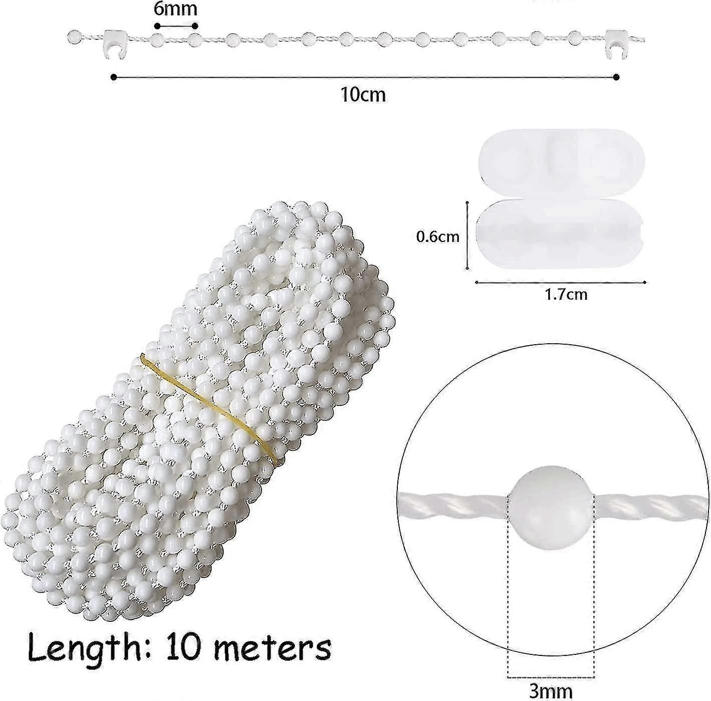10 κάθετη τυφλή αλυσίδα πυθμένα μέτρων με τα κλιπ συνδετήρων αλυσίδας σφαιρών 10 για τις σχάρες 3,5 ίντσας/89 χιλ.