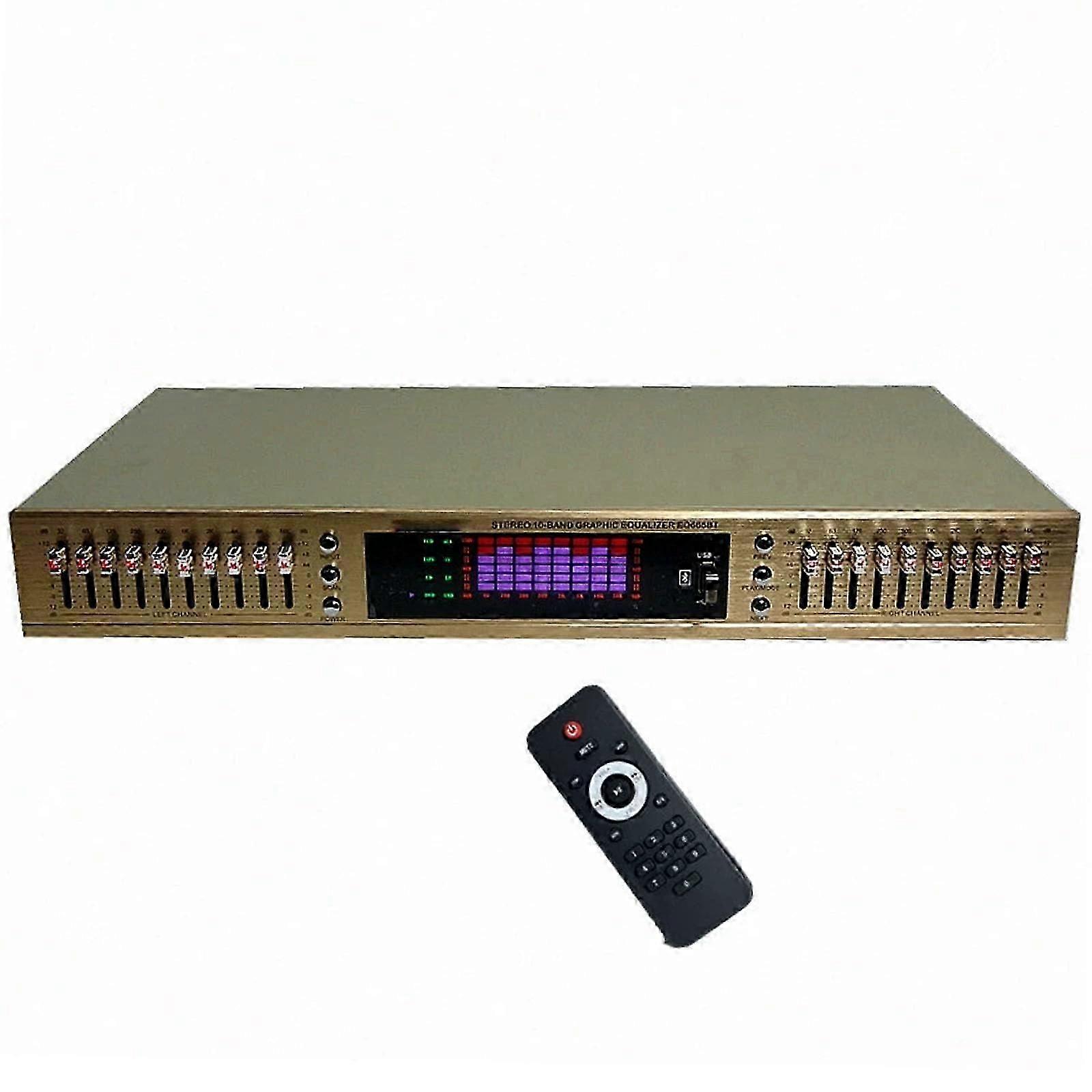 20Band HiFi Audio Equalizer, Digital Stereo Graphic EQ, Remote, LED Display, Bluetooth/USB