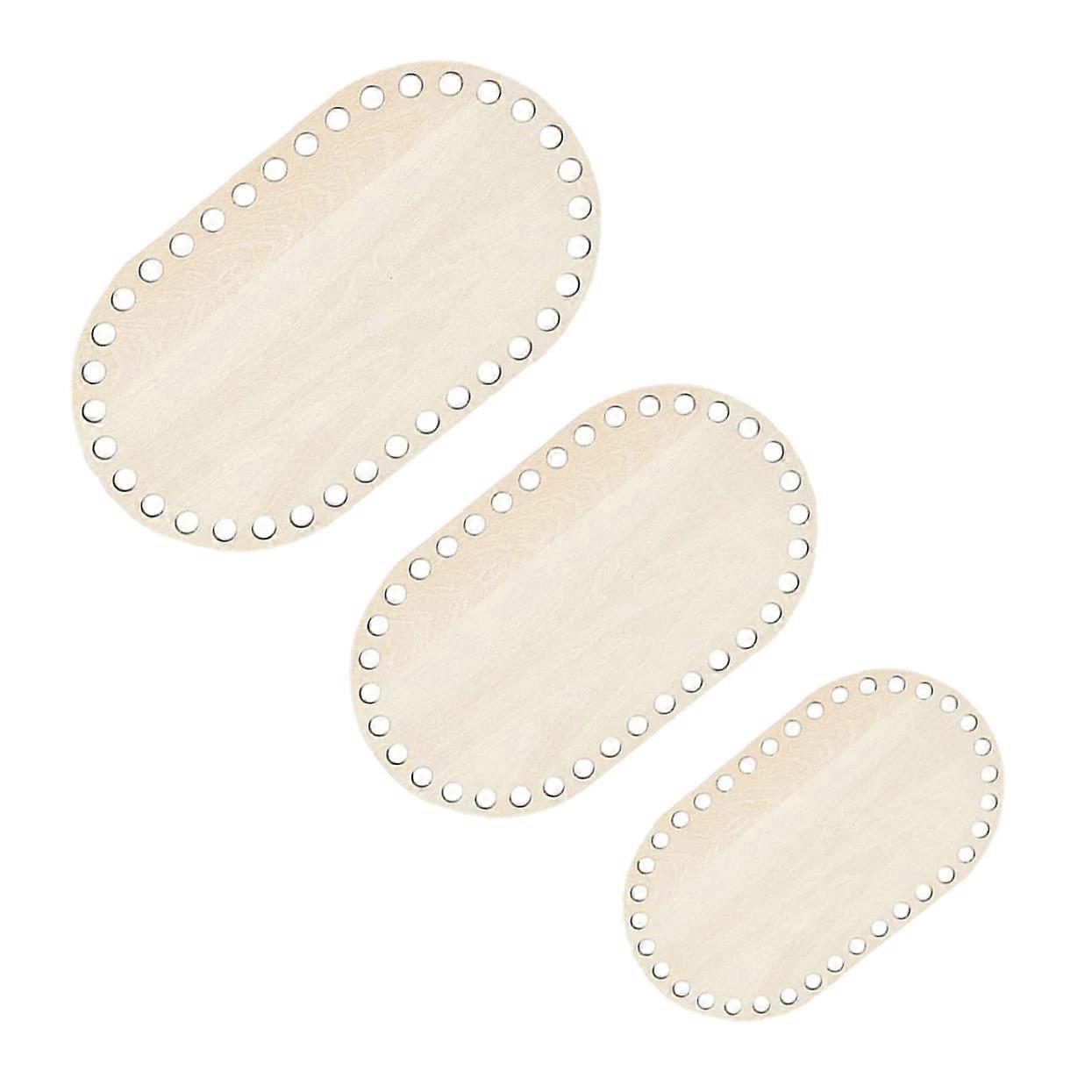 3pcs Mini Wooden Bag Bottom Base DIY Basket Bottom Frame Set Lightweight For Crochet And Cross Stitch Crafting