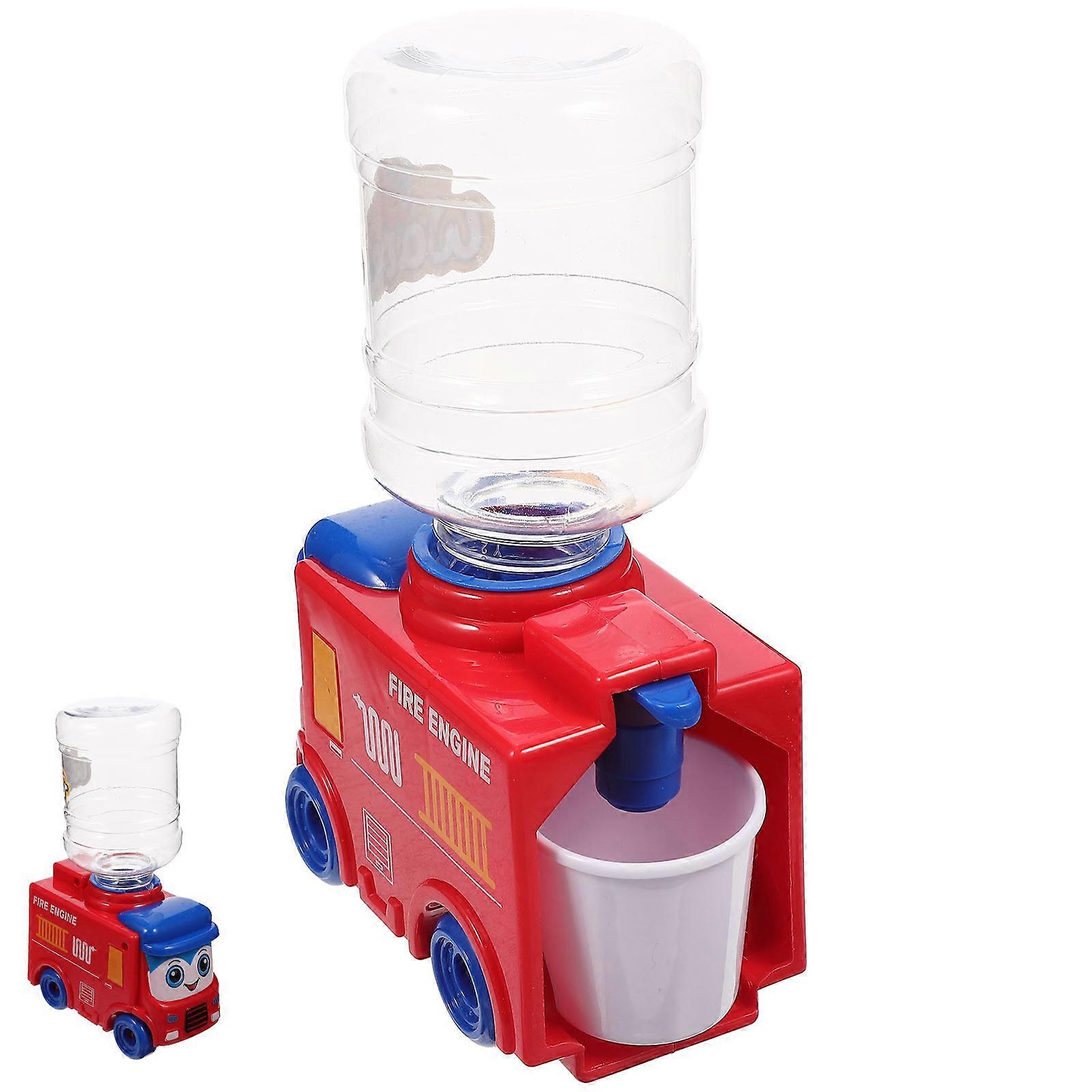 Fire Engine Toy Mini Water Cooler Dispenser for Kids Playing Plastic