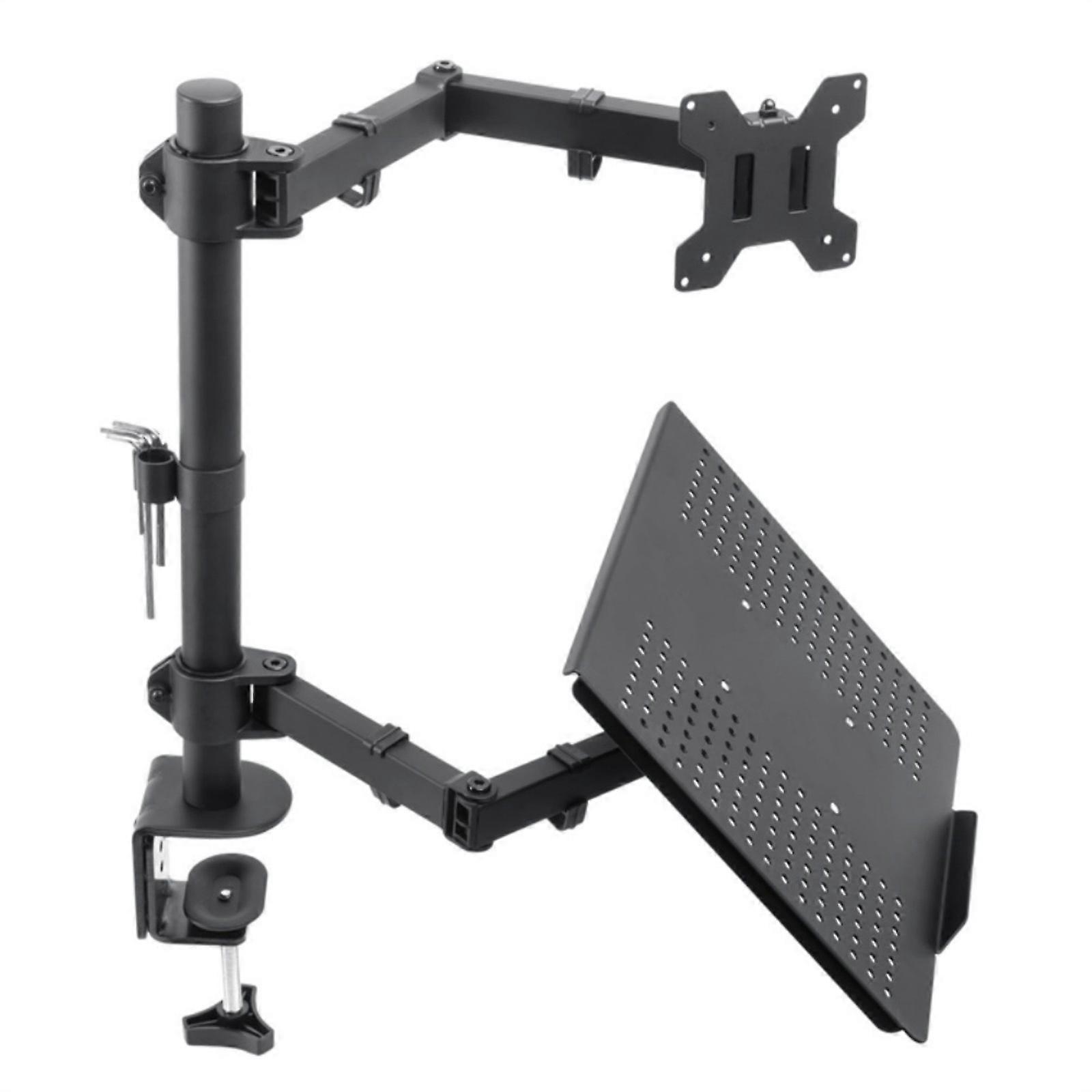 Monitors and Laptop Stand Adjustable Monitors Mount with Laptop Tray Laptop Notebook Laptop Arm Mounting Converters Multicolor