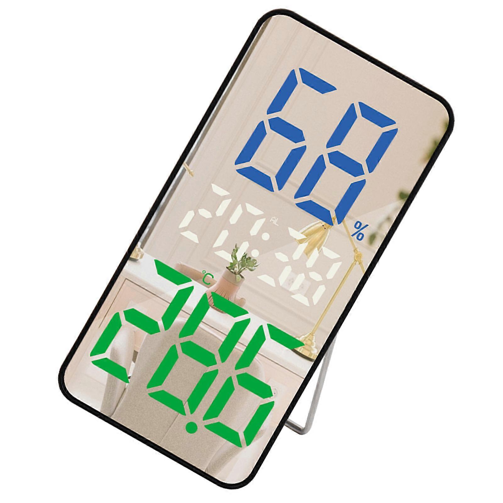 Vertical Digital Alarm Clock with Clear Temperature Readout, Blue LED Number, and  Surfaces Multicolor