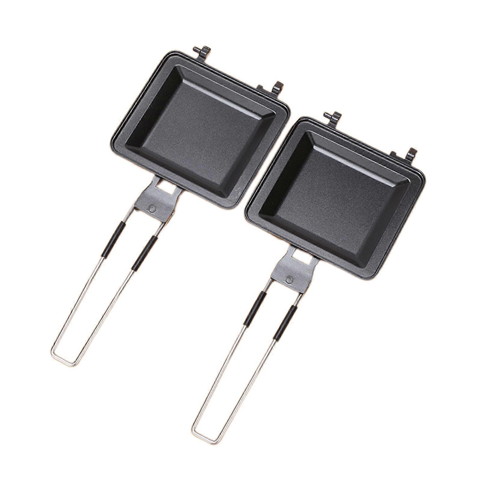 Foldable Double Side Breakfast Tools Waffle Muffin Maker Bread Toast Maker Sandwich Baking Pans Aluminum Alloy Material Multicolor