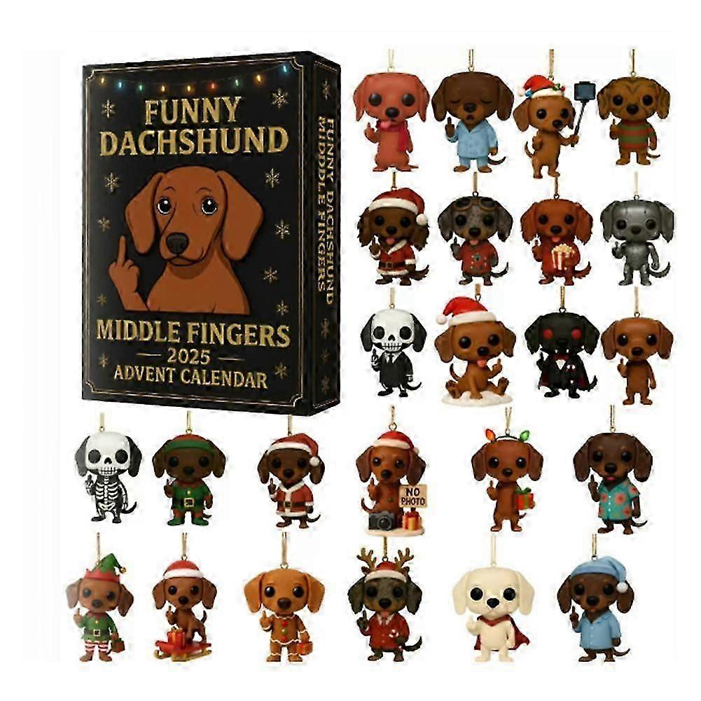 Acrylic Christmas Advent Calendar Ornament Set for Tree Wall and Window Decoration