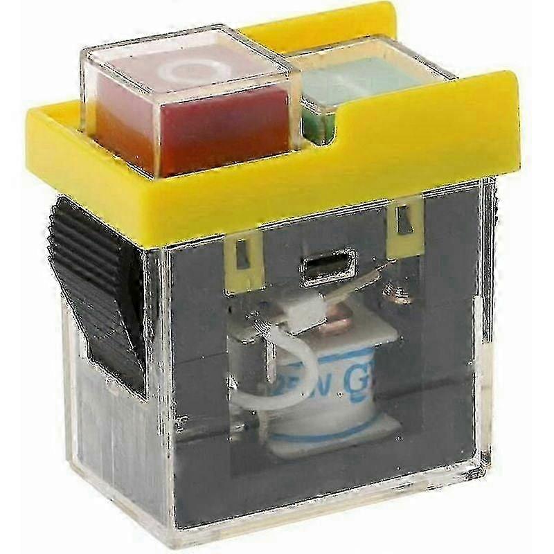 On Off Start Stop Switch, Electromagnetic Push Button for Bench Drill Press, Waterproof Design Ensures Safe Operation in Harsh Environments