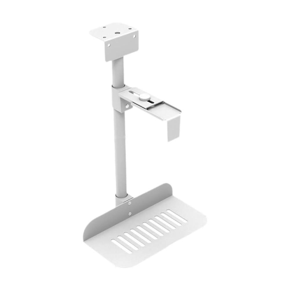 PC Tower Holder Adjustable Under Desk CPU Mount with 360° Swivel Stand for Computer Case (White)