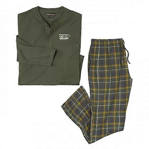 Atlas For Men Mens Checked Flannel Long Pyjama Set