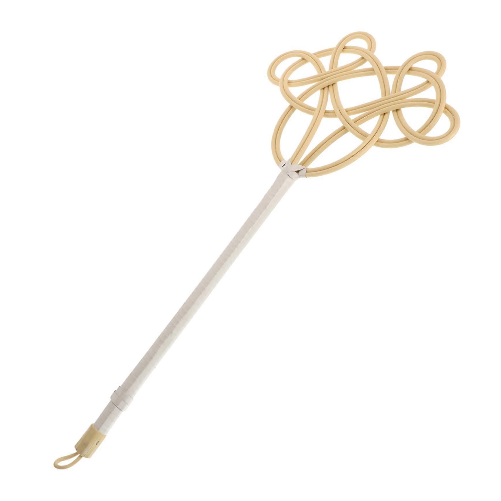Rattan Rug Beater with Long Handle for Dust Removal on Quilts, Mattresses and Carpets