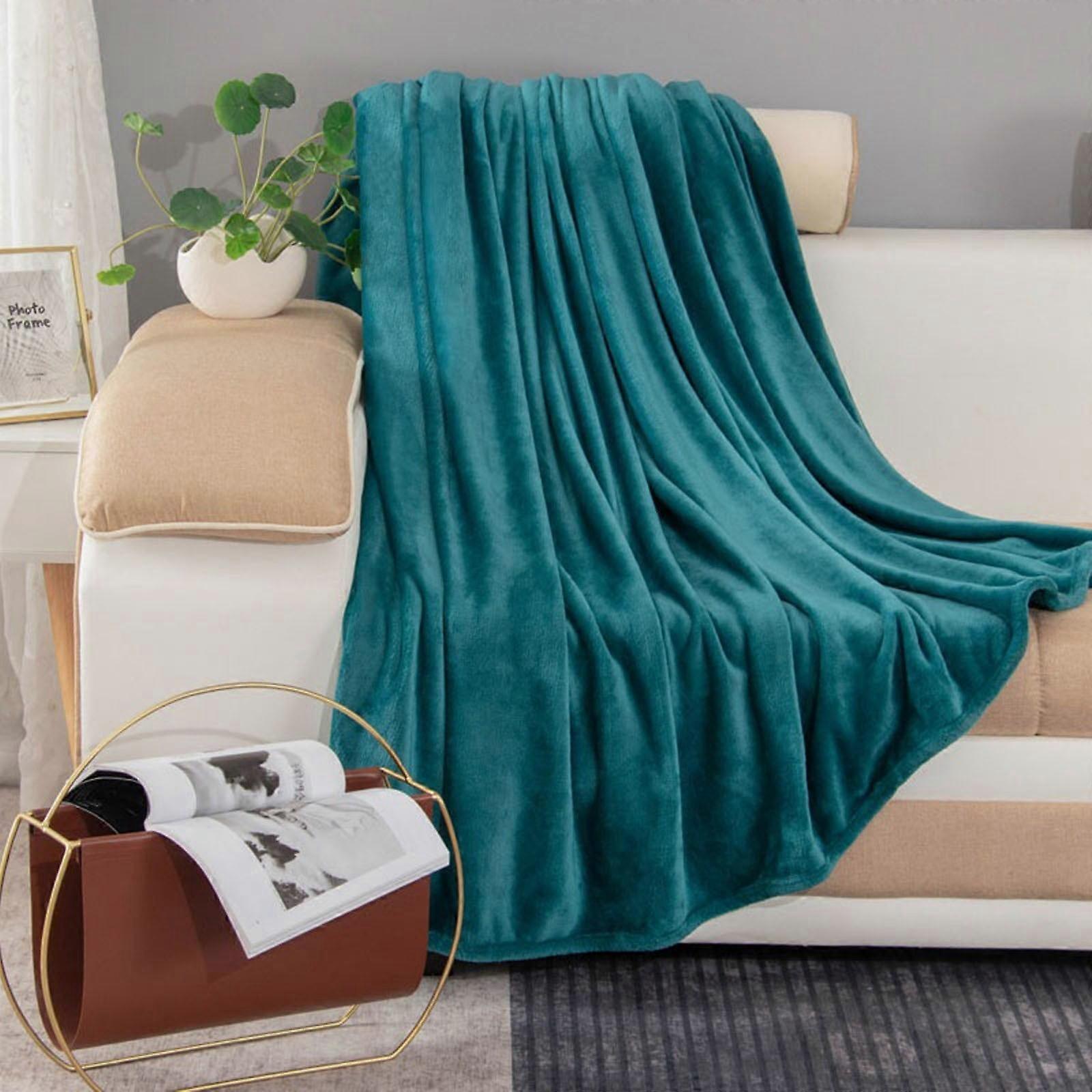 WinysinFleece Throw Blanket For Couch With Plush Pattern Decorative Soft Fluffy Throw Blanket For Sofa Cozy And Lightweight Stone Blue