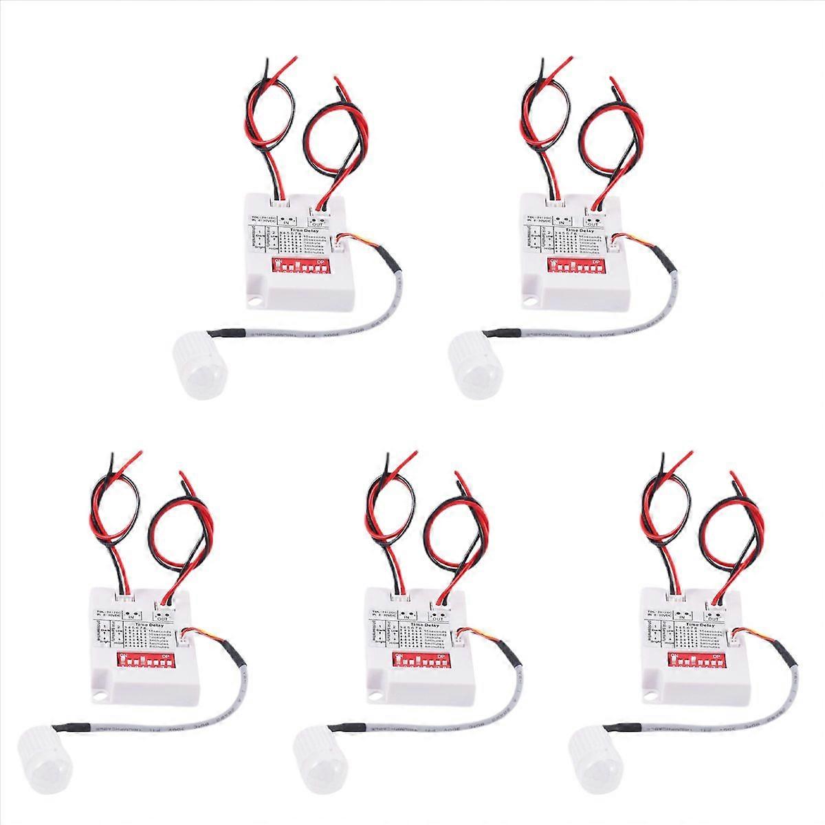 5X 12V 24V PIR Motion Sensor Switch IR Infrared Human Induction Time Delay Relay Switch Corridor LED