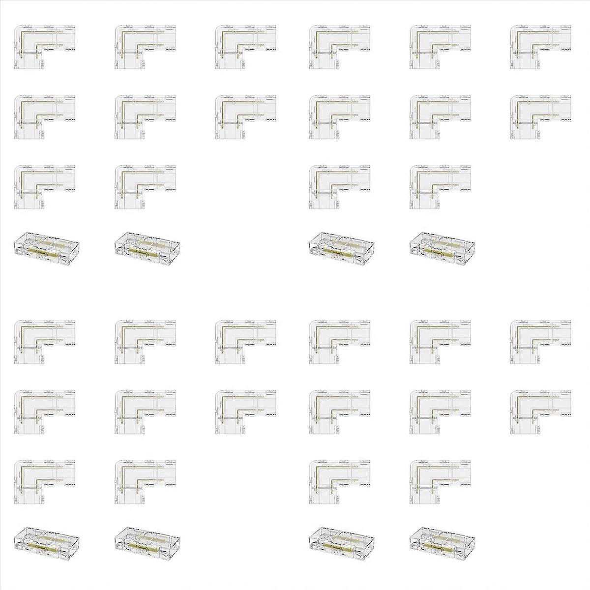 8mm COB Connector 32Pc L-Shaped/Corner Connector,8Pc Gapless Connectors for COB LED Strip,NOT for 10