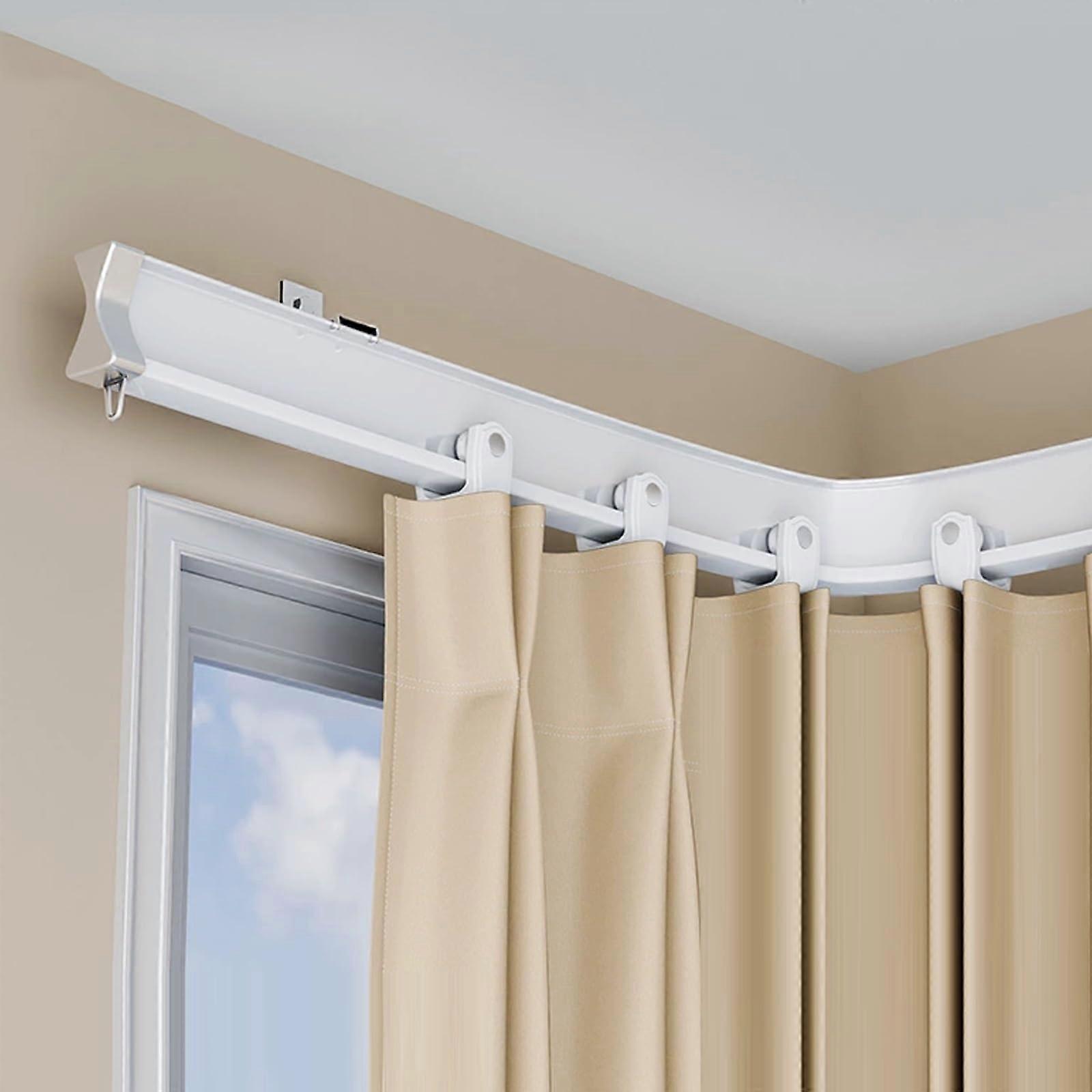 Flexible Bendable Ceiling Curtain Track with Silent Rollers, Curved Rod for Room Divider and RV, 330cm