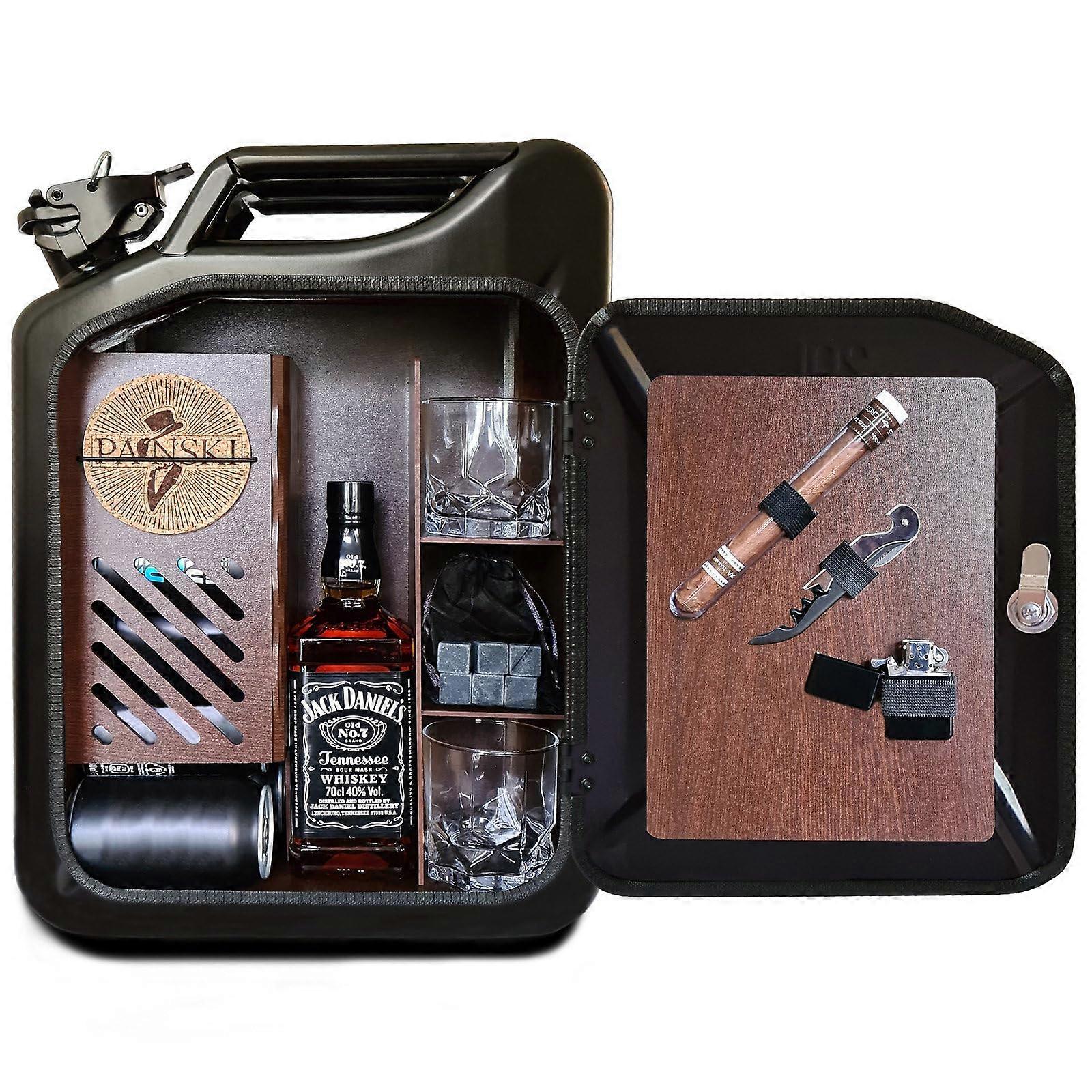 Mini Bar Whiskey Bar Cabinet Set  Canned Bar Set, Color Options Black Red Green, Gift Set