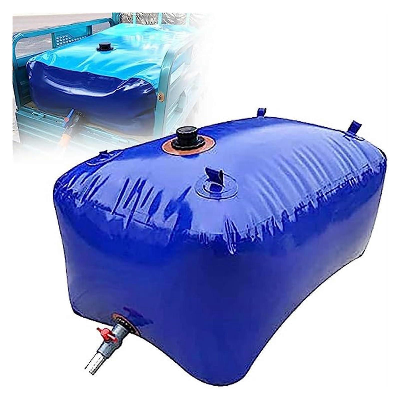 240L Collapsible PVC Water Storage Bladder with Builtin Faucet for Camping, Garden and Firefighting