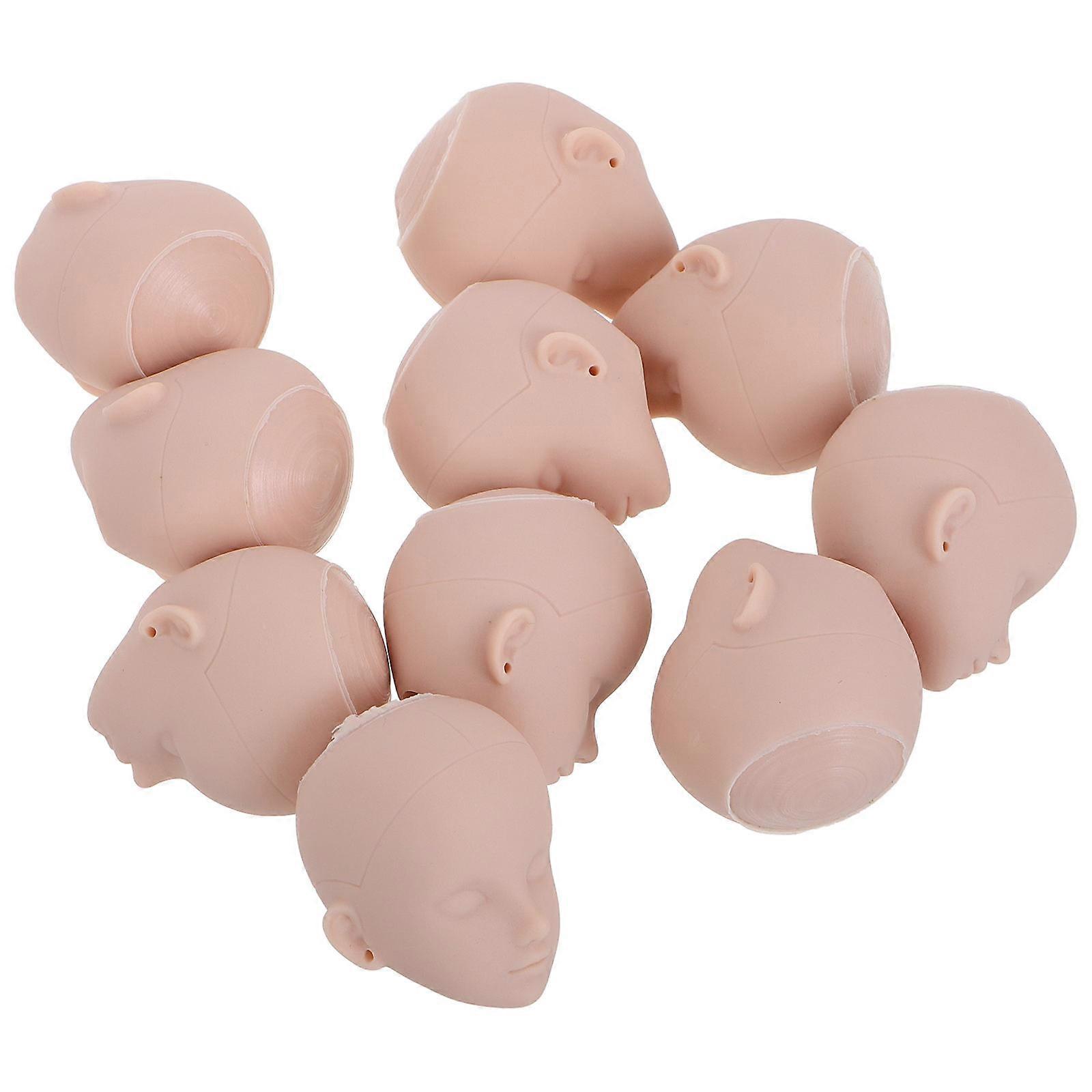 Practice Makeup Plastic Doll Heads 10Pcs for DIY Crafts