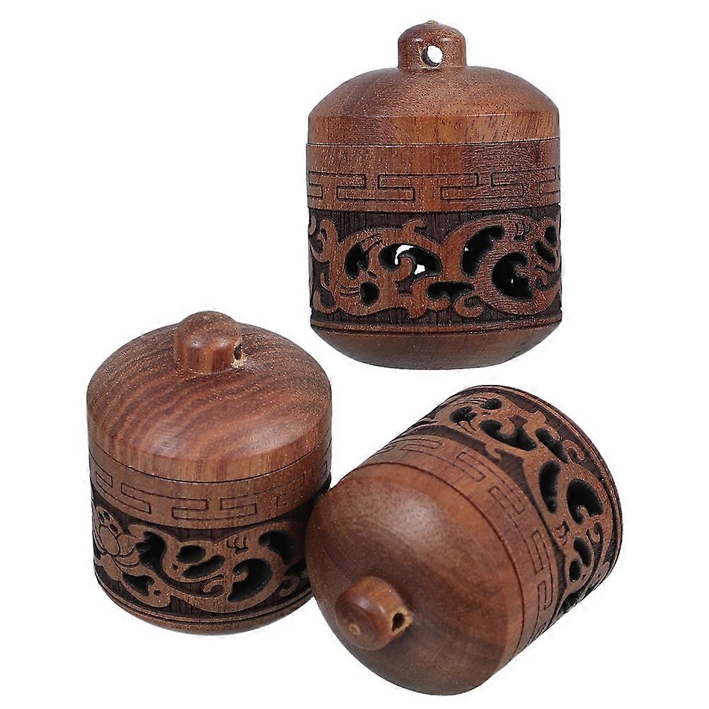 Car Decoration Pendant Wooden Lantern Shape 3Pcs