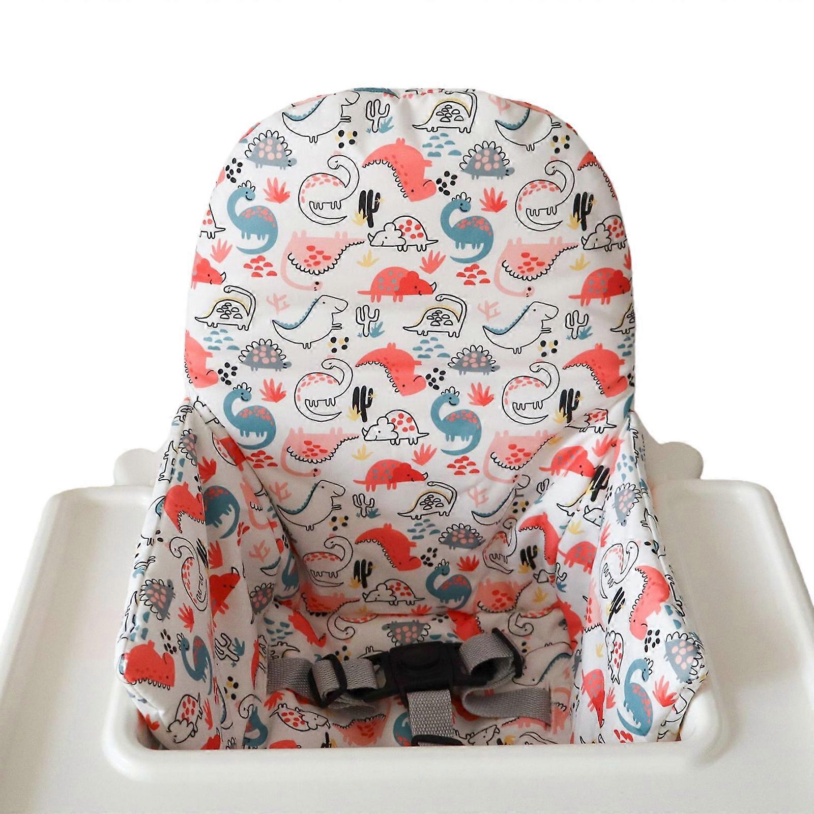 Machine Washable High Chair Pad Cover Easy to Clean Cushion for Infant Feeding Chair Secure Fit Printed Cartoon Pattern Multicolor
