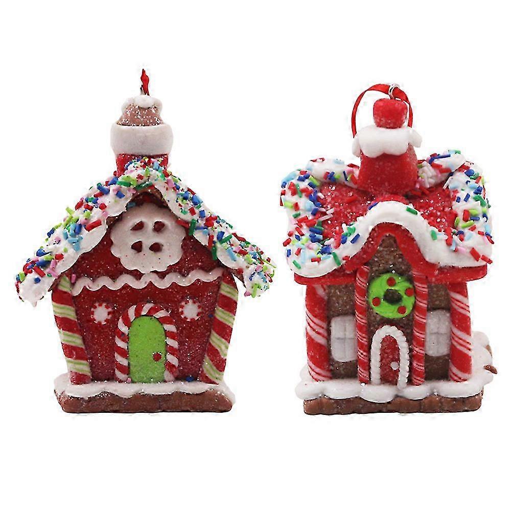 Christmas House Ornaments, 2PCS Adorable Hanging Candy Design for Tree
