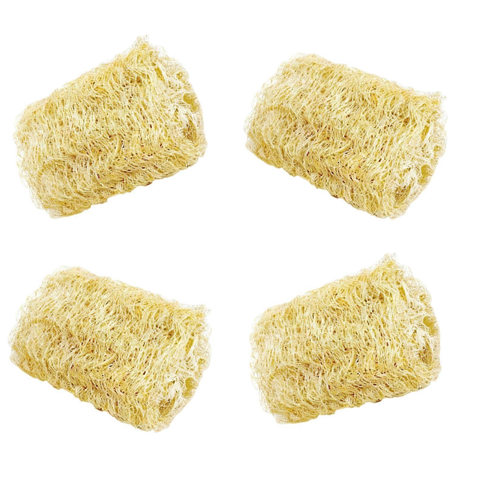 4Pcs Rabbit Shape Loofah Chew Toy for Small Pet Mices Natural Materials Help Teeth Grinding and Safe Chewing Multicolor