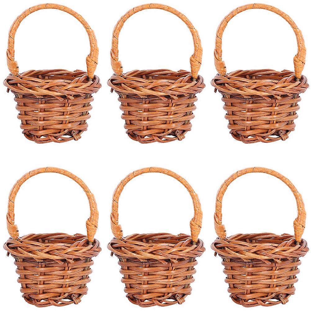 Rectangular Mini Baskets 12 Pcs Suitable For Event Decor Coffee Color Lightweight Convenient Candy Holders