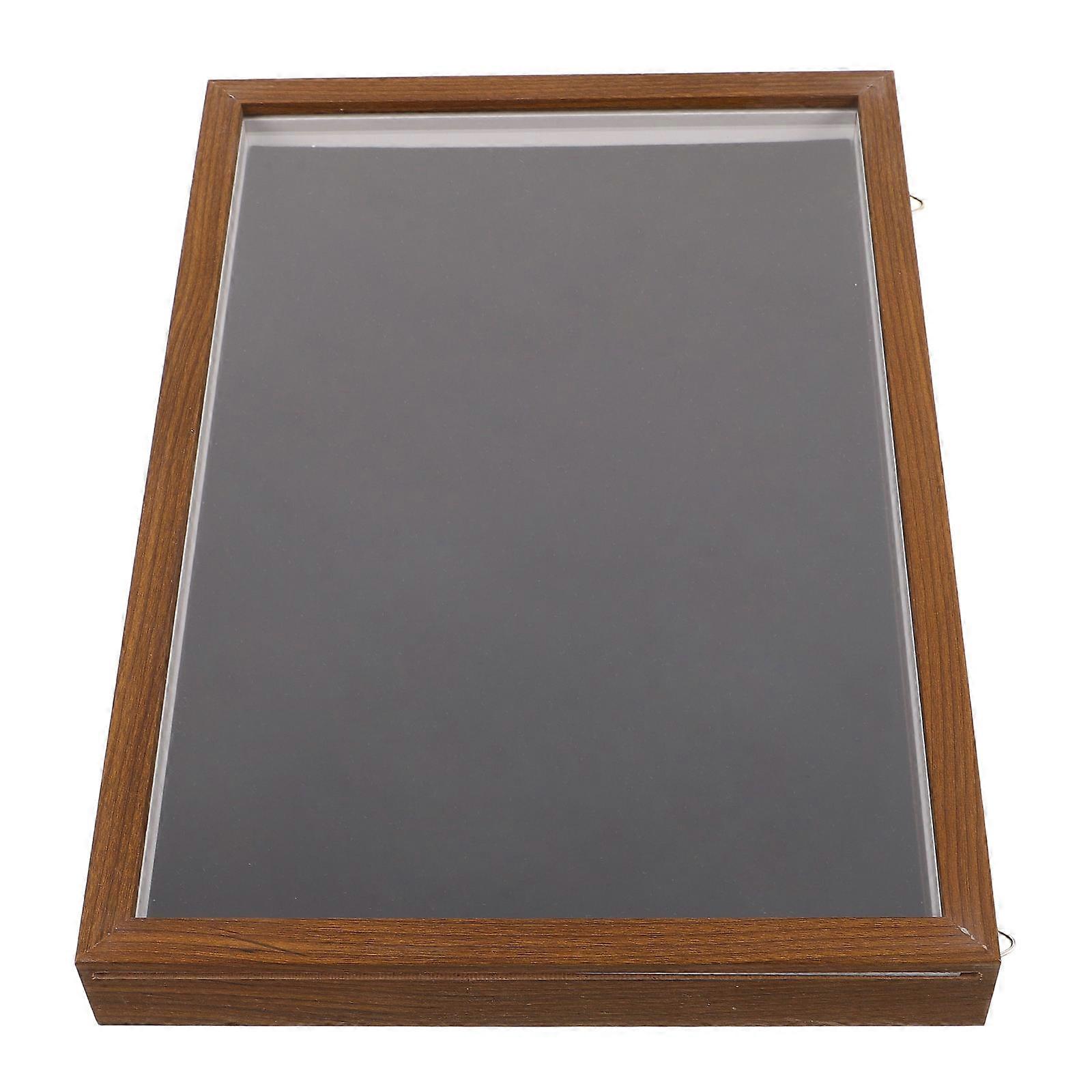 Brown Badge Storage Box for Desktop Display with Large Capacity