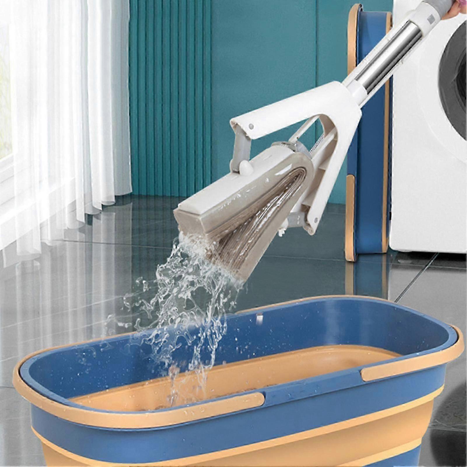 Large Collapsible Mop Bucket Rectangular Tub Handy Basket For Cleaning Mop Space Saving Storage
