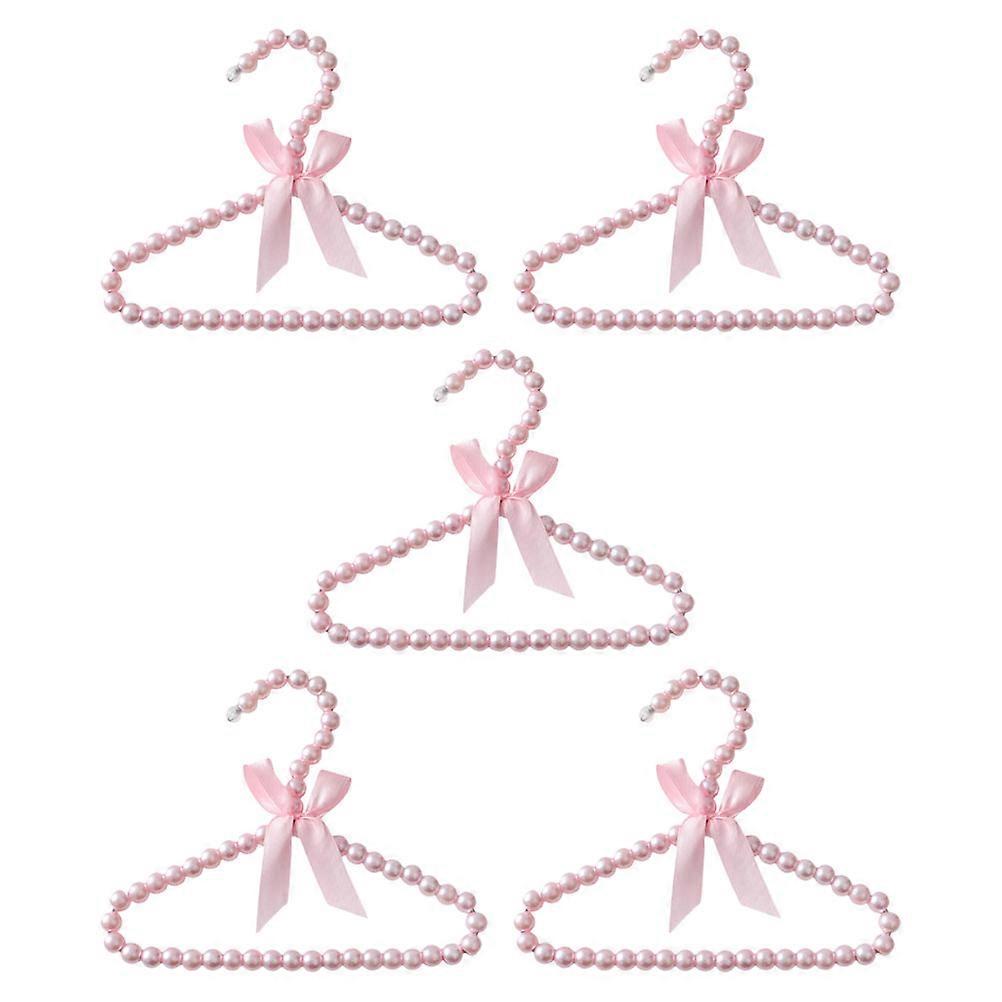 Plastic Small Pet Clothes Hangers for Display 5Pcs Pink