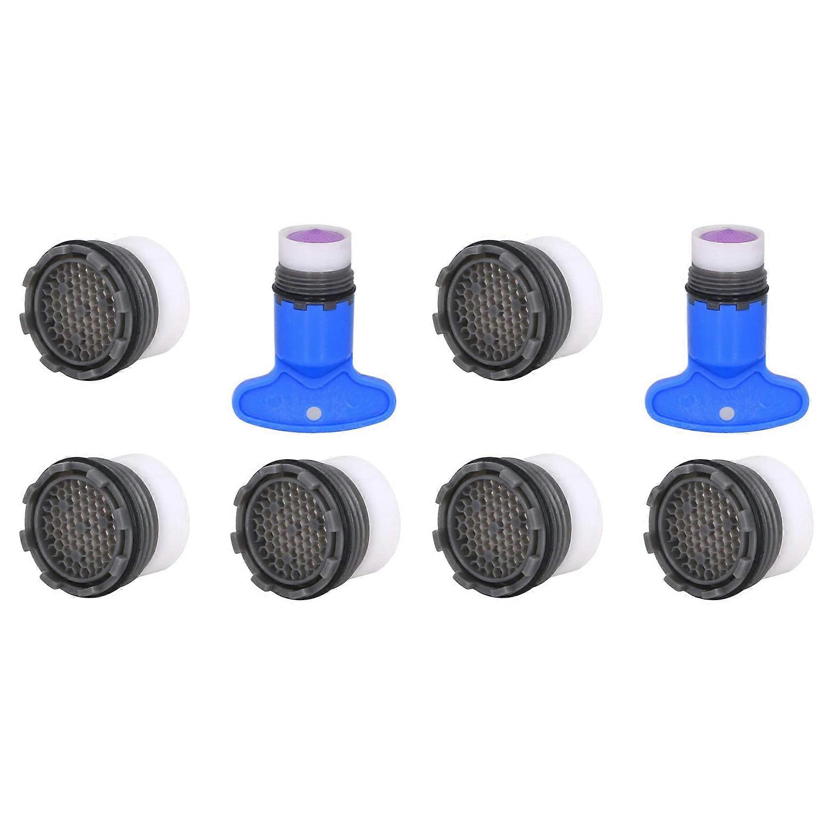 1.2GPM Faucet Replacement Part Insert Filter, Restrictor Aerator, 8 Pack(Blue+Black) 18.5mm & 16.5mm