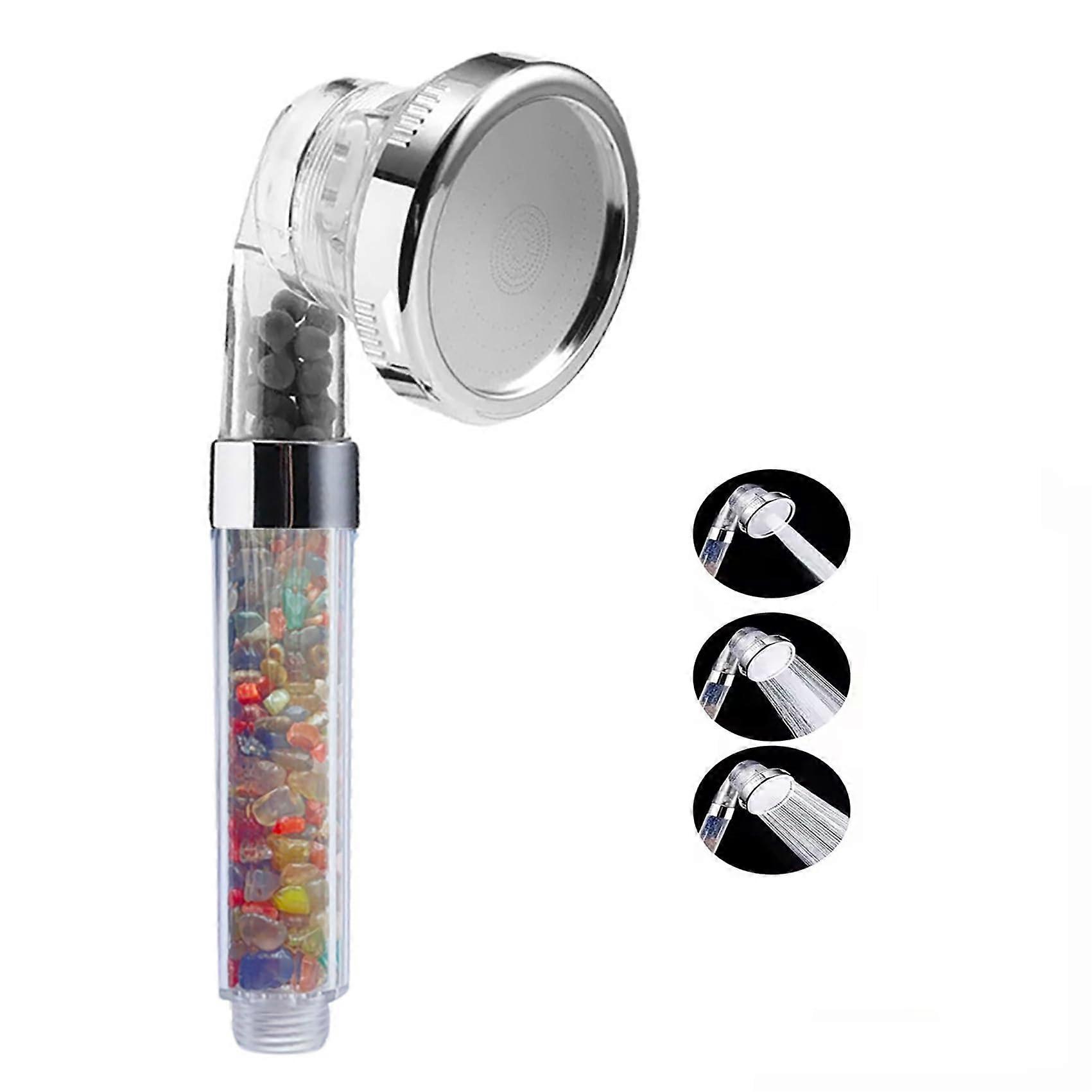 Pressure Filter Shower Head with Natural Gemstone Filtration and 3 Spa Spray Modes
