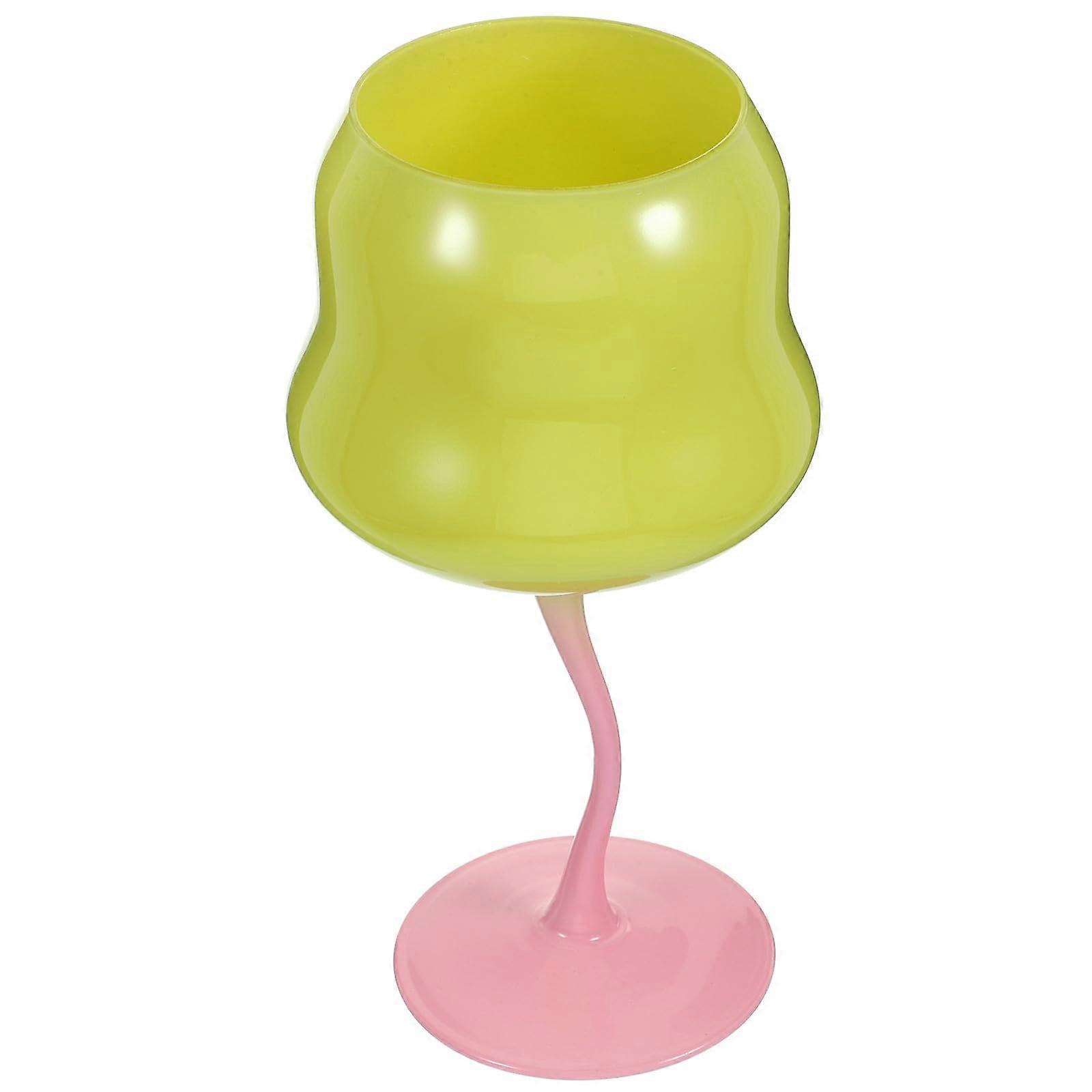 Vintage Rose Stem Wine Glass Goblet with Twisted Stem, Elegant Glassware for Parties and Dining