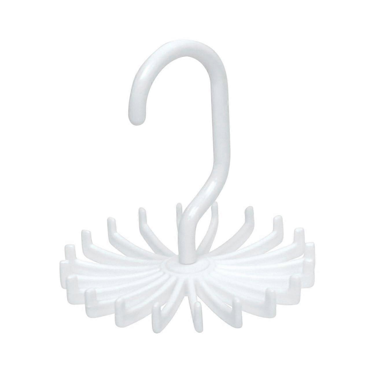 Tie Hanger 360° Rotating NonSlip Closet Organizer for Ties Scarves White Space Saver