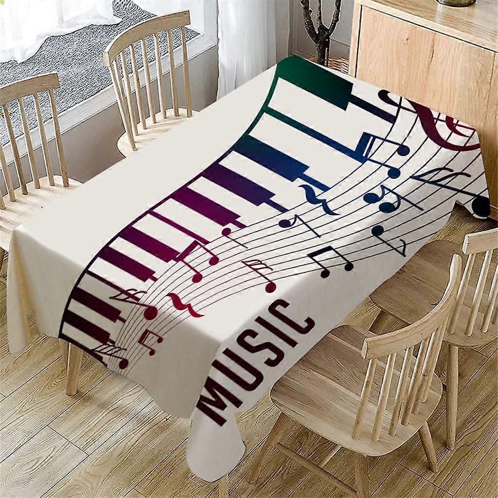 Kiplyki Piano Music Pattern Table Cloth Rectangular Tea Table Cover Dining Home Decor