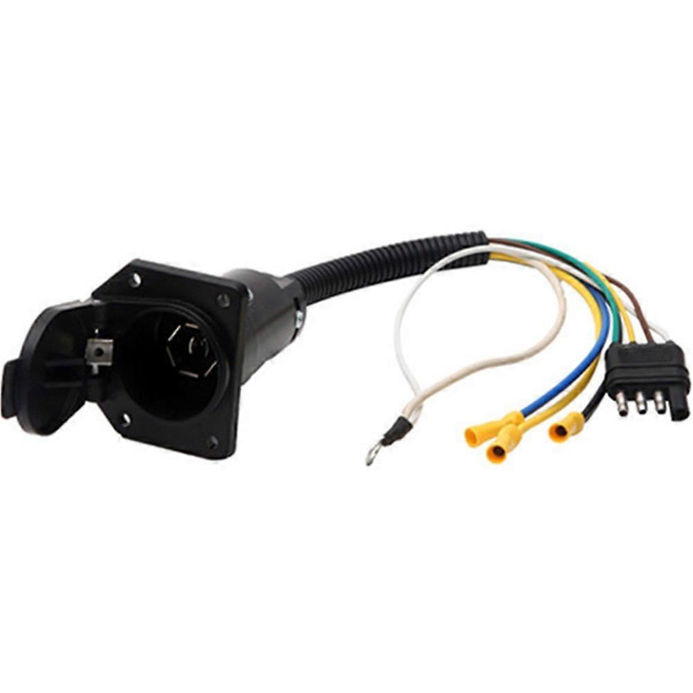 Universal 4 Pin to 7 Pin Trailer Wiring Adapter with Dual Output Connectivity for Truck RV Boat