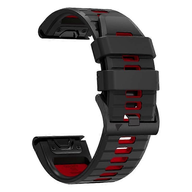 QuickFit 26mm Silicone Strap with Metal Lock Compatible with Garmin Fenix 7X, 6X Pro Enduro 2