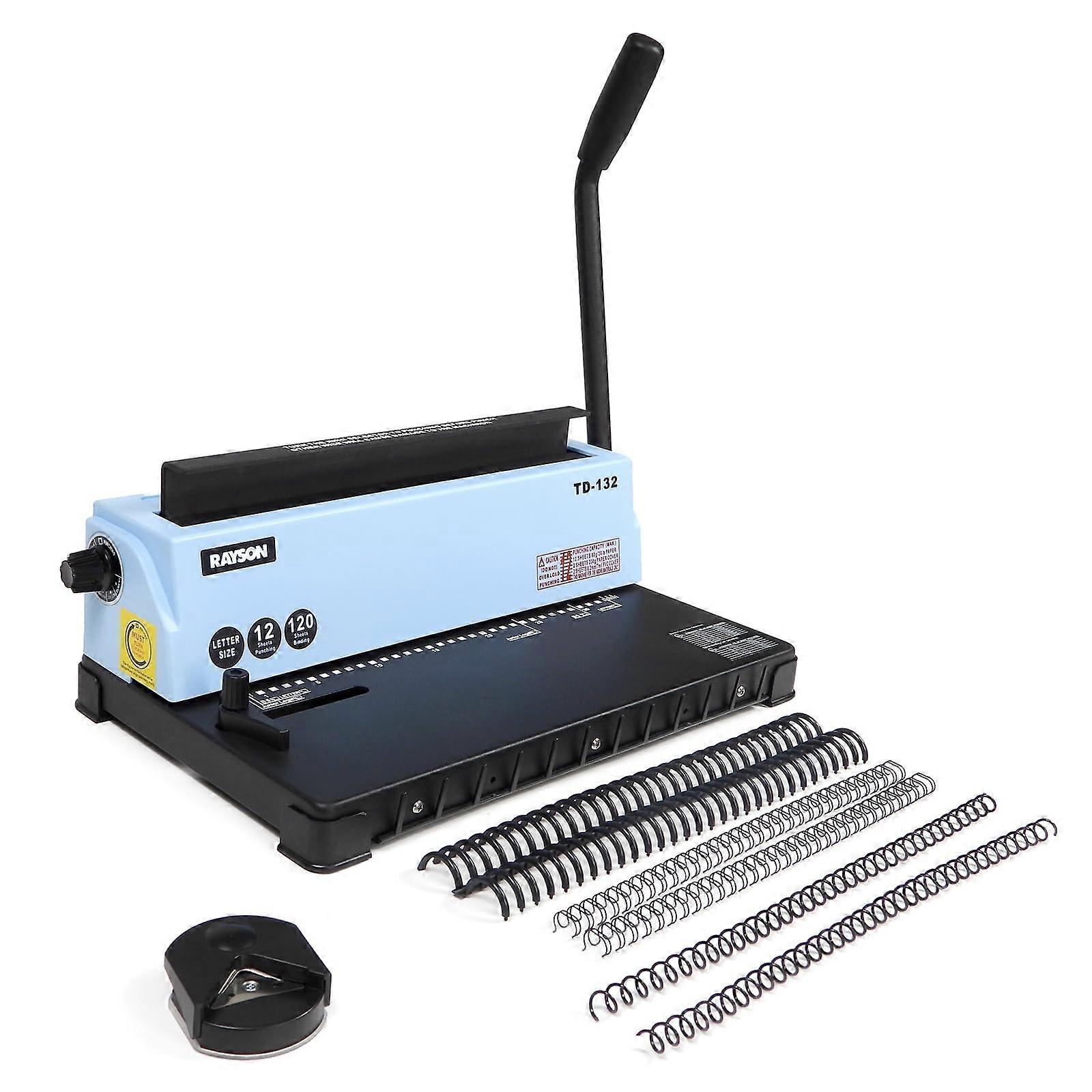 TD132 Wire Binding Machine 3:1 Pitch 32Hole Manual Binder for Letter Size up to 120 Sheets