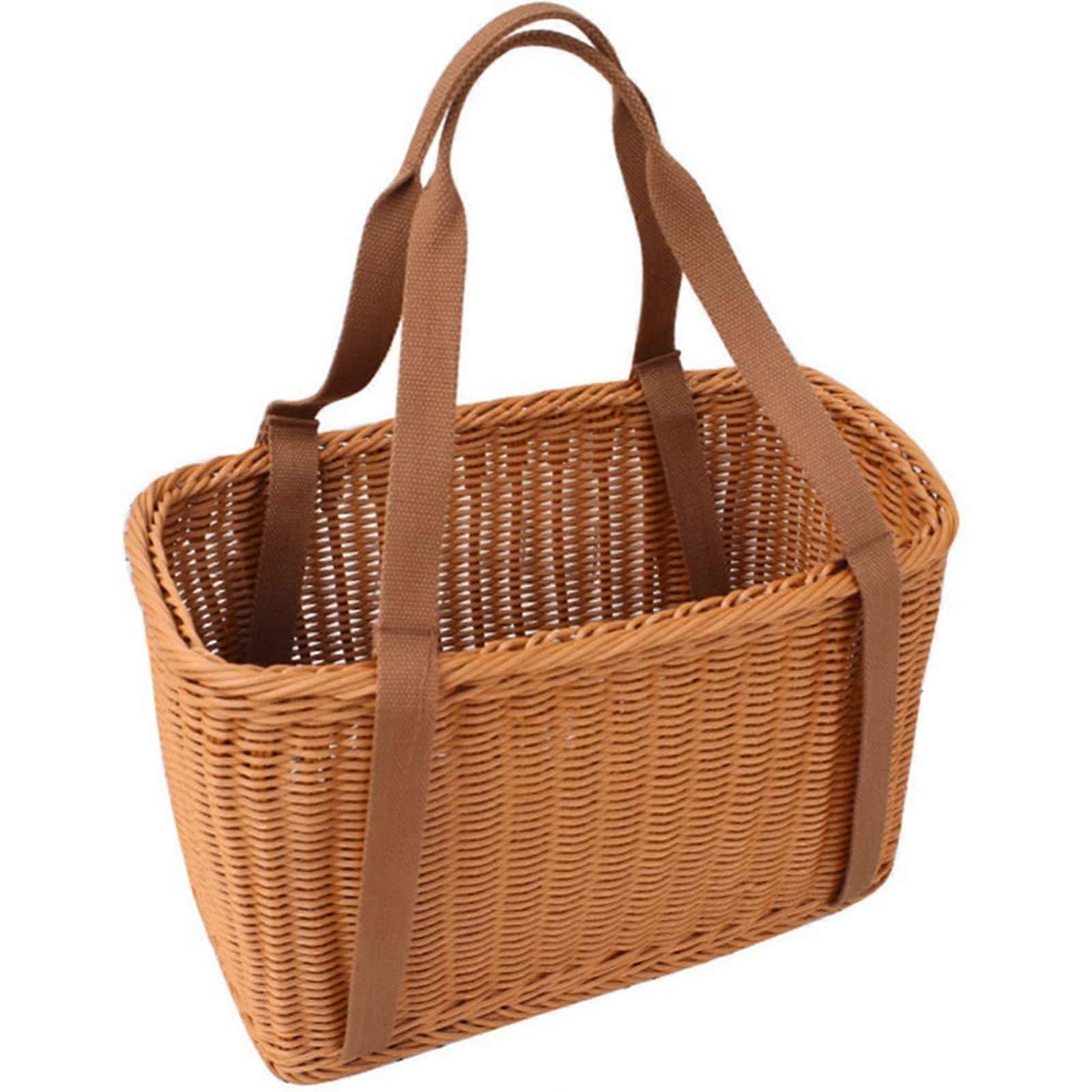 Large Handmade Wicker Basket with Handle for Fruit, Vegetable and Kitchen Storage 39x36x1