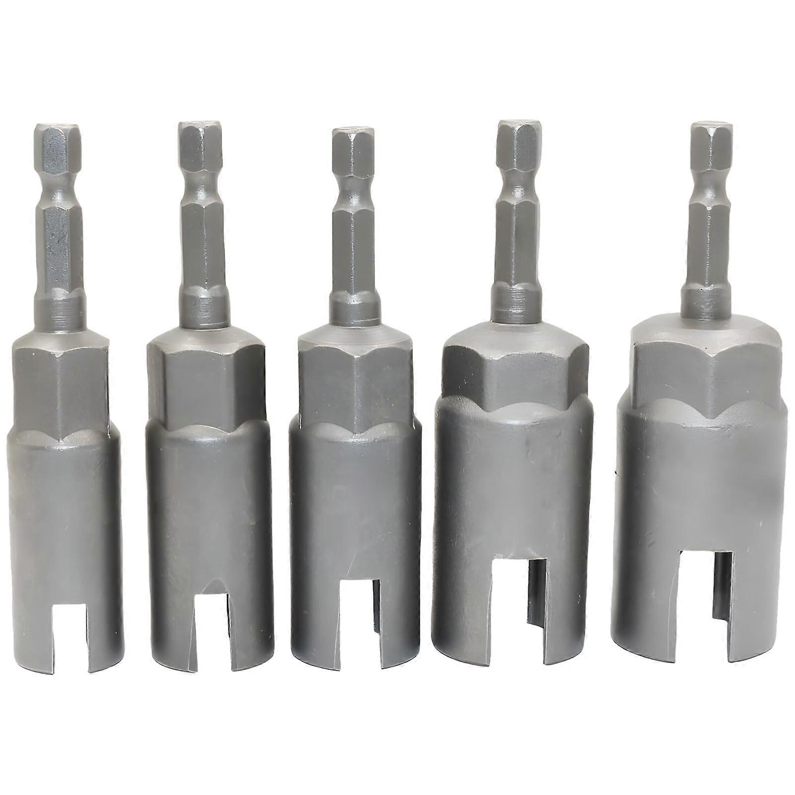 Impact Socket Set Chrome Vanadium with Wing Nut Driver 5 Pcs 1/4 Inch Hex for Hurricane Shutters