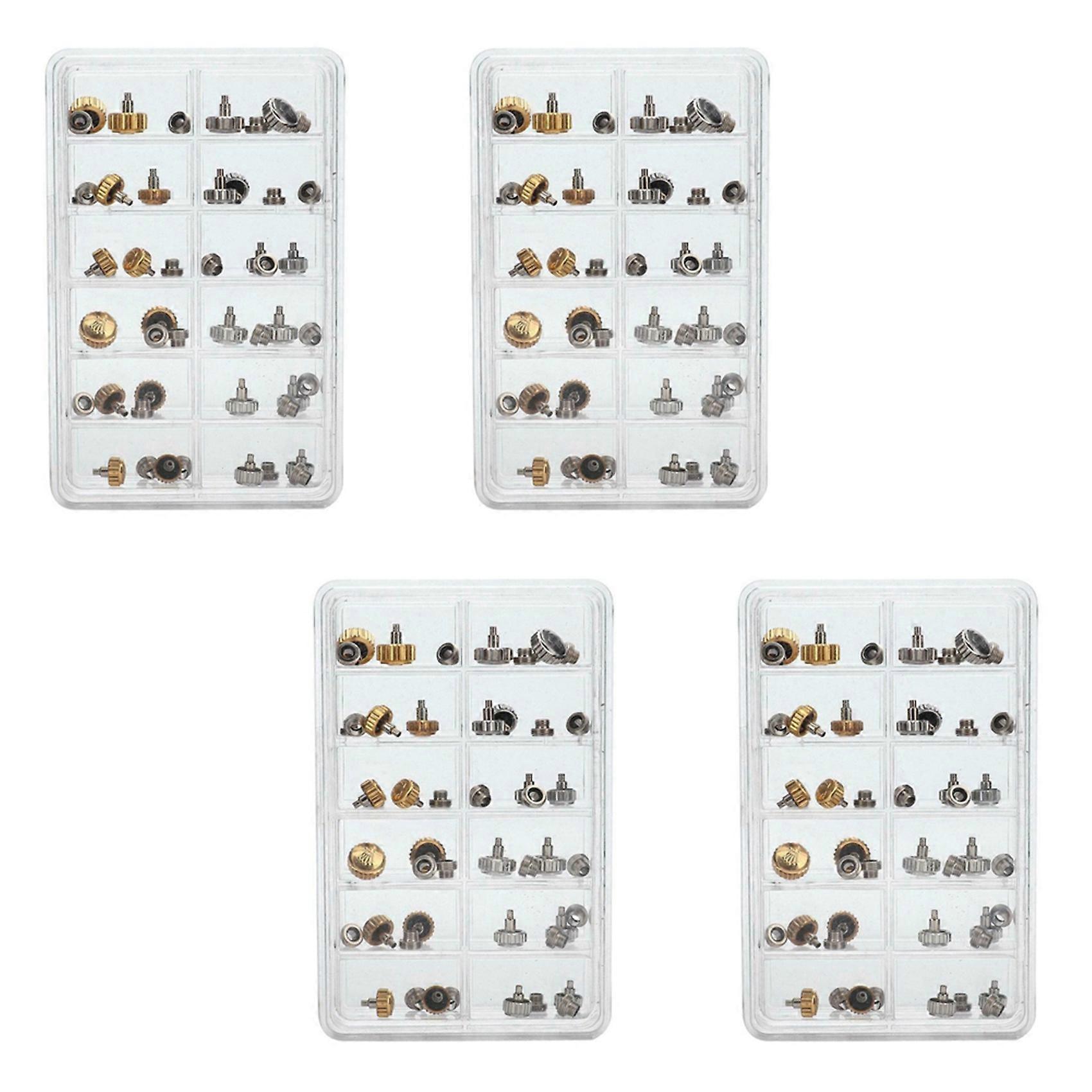 192PCS Watch Crowns Watch Waterproof Replacement Assorted Repair Tools with Box