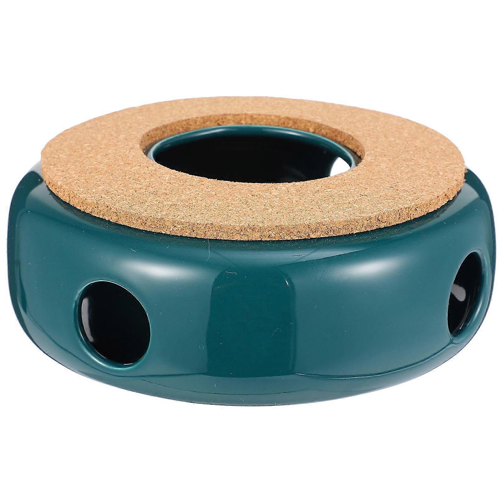 Green Ceramic Teapot Warmer for Brewing Tea 1Pcs Heating Base