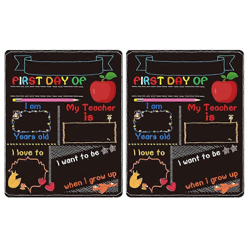 Creative Double Sided Chalk Board for Writing Use with 2Pcs Wooden Boards