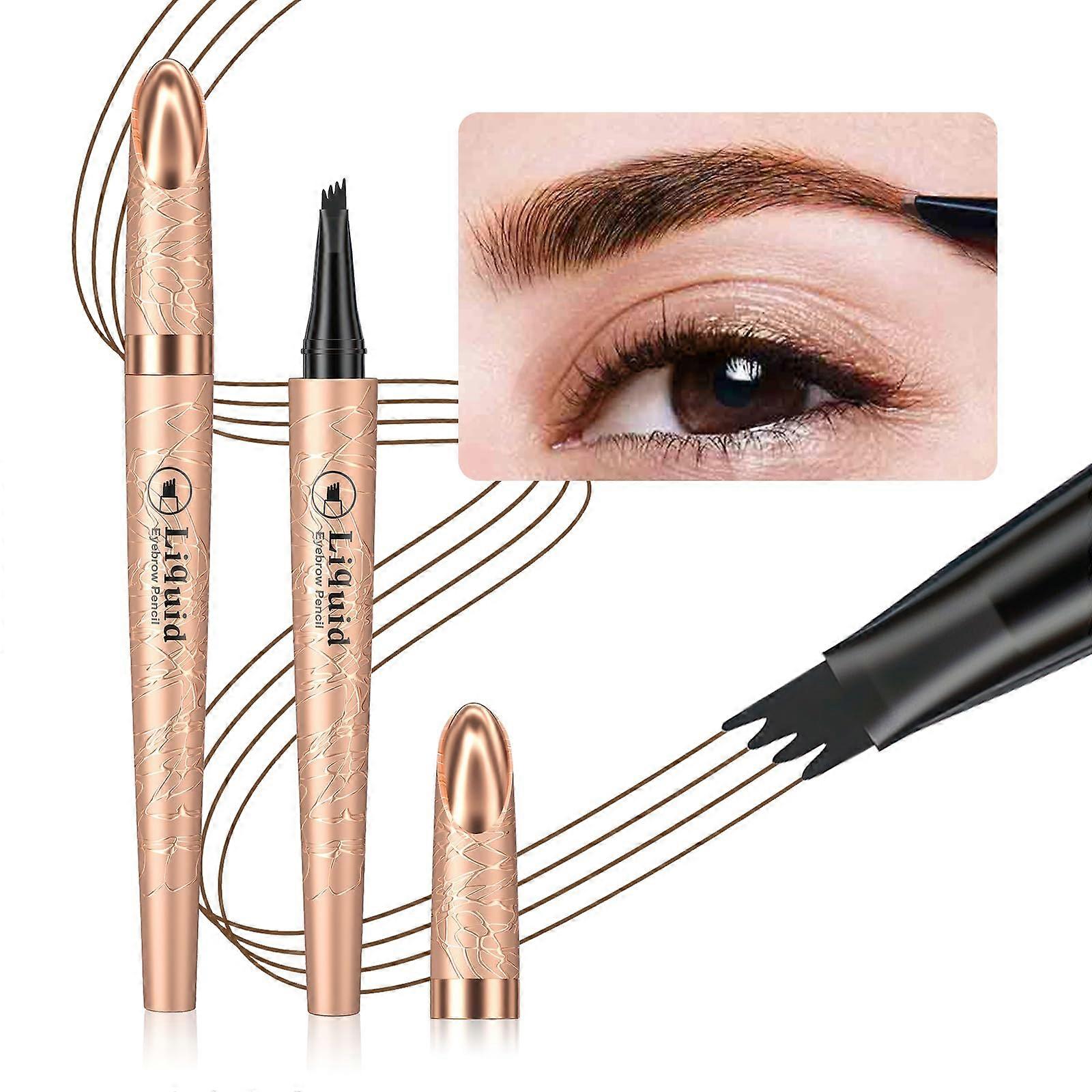 Light Brown Waterproof Microblading Eyebrow Pencil with Precision 4Point Tip for Natural Strokes
