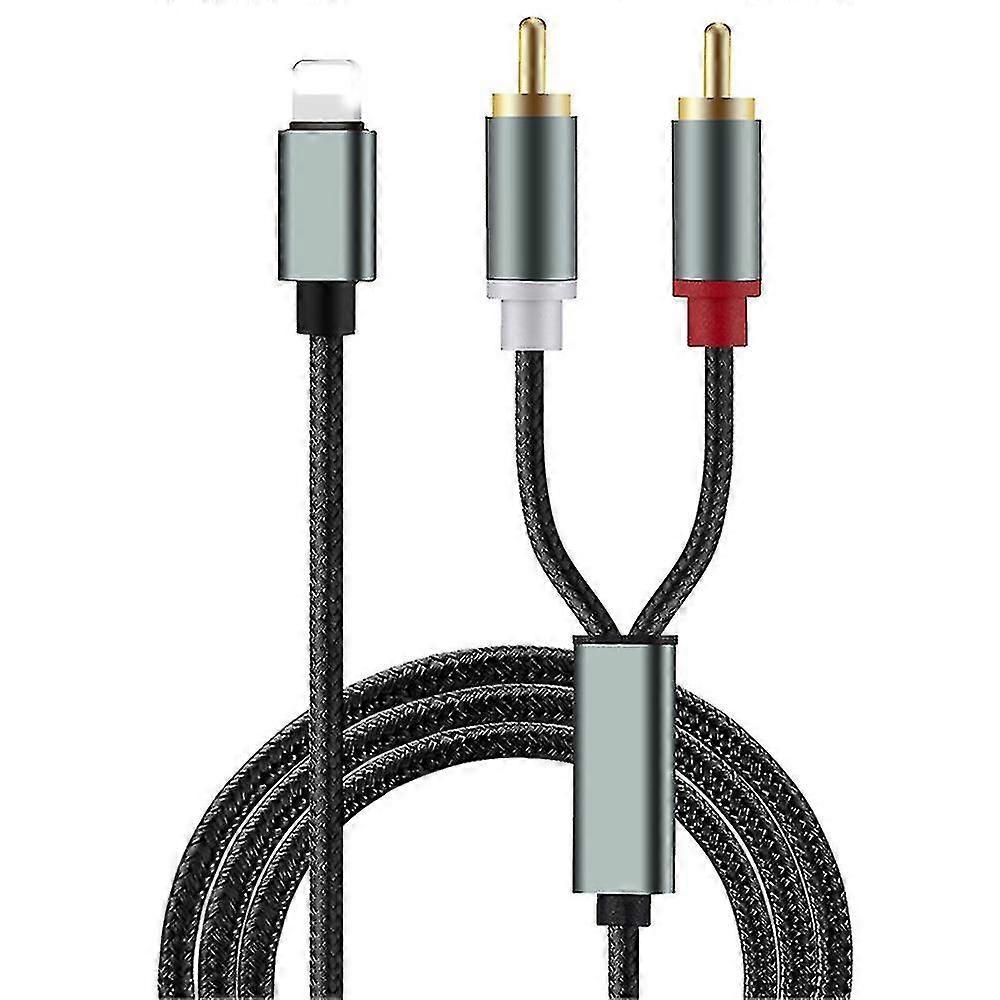 RCA Audio Cable Adapter compatible with iPhone, iPad with Stereo Y Splitter Connection